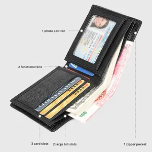 <span class=keywords><strong>กระเป๋า</strong></span>สตางค์หนังแท้ผู้ชายแบบพับได้ สไตล์เรโทร ดีไซน์ใหม่ ทันสมัย เหมาะสำหรับธุรกิจ - Product Image 3