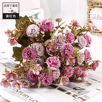 Fabrik Direkt vertrieb Simulation Silber Dusty Gold Kunstseide Rose Hochzeits dekoration Home Decoration Blumenstrauß