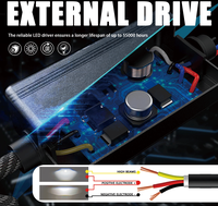 Luces LED Súper Brillantes para Parrilla de Coche, 4 Lentes A12, 200W, 20000LM, 6000K, Ventiladores Silenciosos, 9-30V, Canbus, IP68, para Coche y SUV