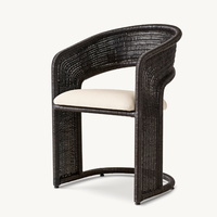 Chaises de maison de haute qualité meubles siège en tissu fauteuil de salle à manger en rotin