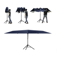 Tente de camping rétractable à double usage, résistante aux UV, imperméable, à installation rapide, avec cadre en fibre de verre Oxford, argentée, abri solaire, auvent de voiture