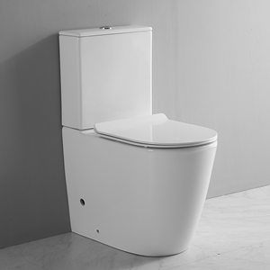 ชุดโถสุขภัณฑ์แบบสองชิ้น ดีไซน์ยุโรปสมัยใหม่ ระบบ Dual-Flush พร้อมมาตรฐาน Watermark ของออสเตรเลีย แบบไร้ขอบ ระบบ Washdown ใช้ได้ทั้งแบบ P-Trap และ S-Trap เหมาะสำหรับโรงแรม - Product Image 1