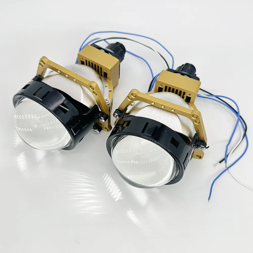 Produk baru T3W Bi Led proyektor Bi lensa Laser 3.0 inci Siri LED sorot rendah tinggi Luz proyektor Turbo lampu depan mobil Laser ganda