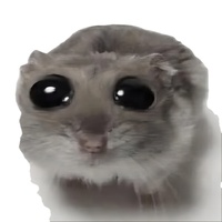 Peluche Hamster Triste Meme avec Violon Musical et Grands Yeux