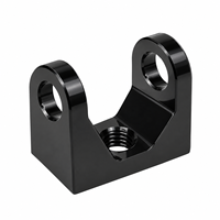 Support de fixation en forme de U en aluminium anodisé noir personnalisé avec trou fileté pour liaison mécanique et pièces de robot