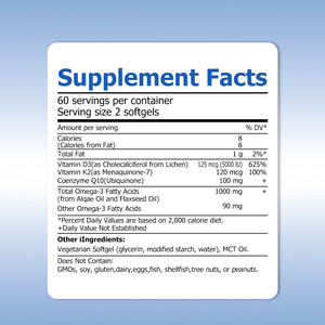 Capsule di Omega-3 Premium con 100mg di CoQ10, Integratore per Migliorare la Funzione <span class=keywords><strong>Cerebrale</strong></span> e Supportare un <span class=keywords><strong>Invecchiamento</strong></span> Sano - Product Image 2