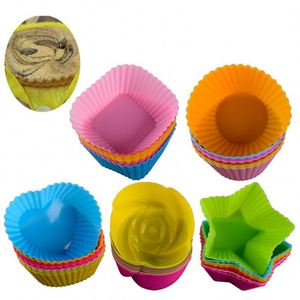 <b>Silicone</b> <b>Baking</b> Cups <b>Silicone</b> Molds Including Round Square Flower Reusable - Product Image 5