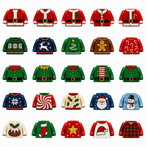 Torsos personnalisés imprimés universels pour figurines Small Block - Pièces de corps MOC style Noël (compatible avec les séries WM/PG/XH) Cadeaux de Noël - Product Image 1