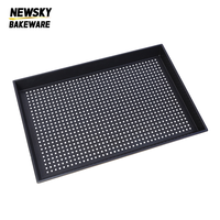 Plaque de cuisson perforée en acier alu robuste, antiadhésive, pour pain, gâteau, pizza, 400x600 mm, pour la maison et le four de boulangerie