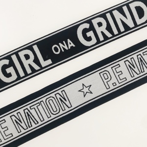 New 38Mm Đồ Lót Mềm Bền Vững Đàn Hồi Dây Thắt Lưng Nylon/Polyester Vải May Băng Đàn Hồi <span class=keywords><strong>4Mm</strong></span> Chiều Rộng Biểu Tượng Tùy Chỉnh Jacquard - Product Image 1