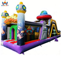 Structure de jeu gonflable pour enfants sur le thème de l'OVNI, avec toboggan, pour les aventures de fête, en PVC, capacité de 10 personnes