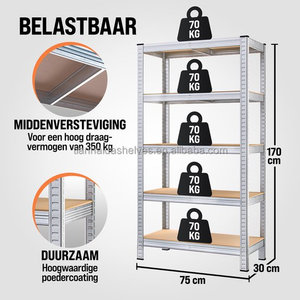Étagères de stockage d'entrepôt en métal, rayonnages en acier sans boulons, rayonnages galvanisés sans boulons, étagères à palettes sans boulons, rayonnages galvanisés d'usine - Product Image 2