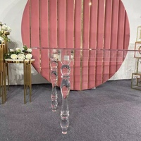 Transparence rectangulaire mariage acrylique banquet clair table à manger avec jambe pour mariage