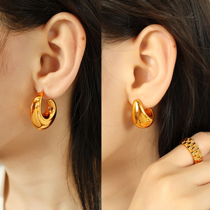 Crescent <b>Moon</b> Shape Stainless Steel Stud <b>Earrings</b> Gold Silver Color Fashion <b>Earrings</b> For Women Jewelry Accessories - Product Image 4