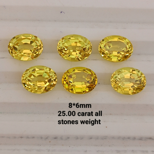 พลอยแซฟไฟร์สีเหลืองคุณภาพพรีเมียม ผลิตในห้องปฏิบัติการ รูปทรงหลากหลาย ตัดตามสั่ง ความใสสูง สำหรับทำเครื่องประดับ งานแฮนด์เมด - Product Image 2