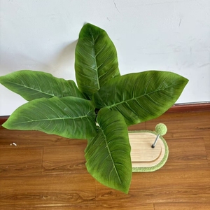 Tiang Garukan Kucing Modern Bentuk Pohon Kelapa dengan Papan Garuk Sisal Berputar, Bola Gantung & Tongkat Pegas, Dikemas dalam Karton untuk Kucing Indoor - Product Image 6