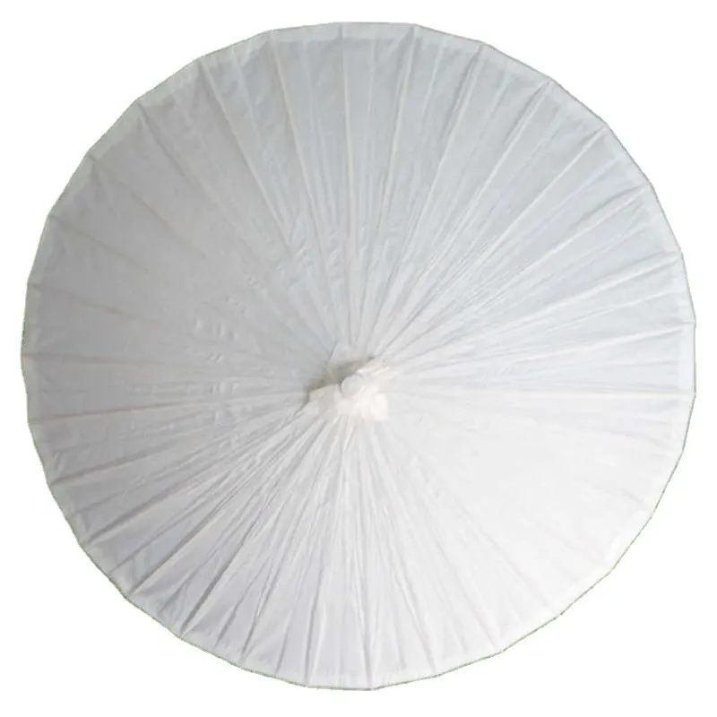 ร่มกระดาษสีขาวสำหรับเจ้าสาวในงานแต่งงานร่มกันแดดสีขาวงานฝีมือแบบจีน