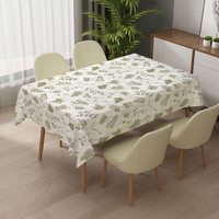 Nappe de table rectangulaire RNPT à feuilles vertes, en toile cirée, durable, facile à nettoyer, pour les fêtes de Pâques
