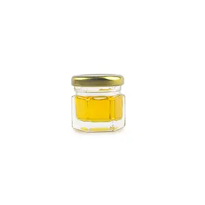 Pote de vidro hexagonal skinny 30ml 1oz, pote de vidro com tampa dourada