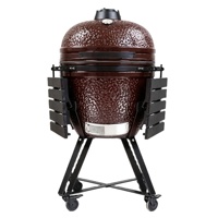 Parrilla Kamado Big Joe Serie Auplex de 23 Pulgadas, Parrilla de Cerámica de Lujo Resistente con Cajón para Cenizas, Parrilla para Barbacoa para Cocina al Aire Libre
