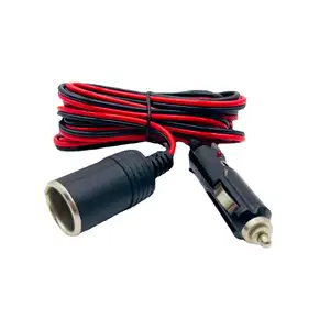 Car cigarette lighter plug female socket High power bakelite plug integrated with cable female socket