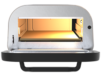 Horno Eléctrico para Pizza GTPZ15 OEM de Fábrica, 12 Pulgadas, Acero Inoxidable Negro, Ventana Visible, Temperatura y Tiempo Ajustables