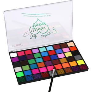 Ensemble de peinture faciale à base d'eau de 54 couleurs, <span class=keywords><strong>kit</strong></span> de <span class=keywords><strong>maquillage</strong></span> cosplay avec pinceaux d'art, pochoirs, pierres précieuses pour la peinture corporelle - Product Image 1