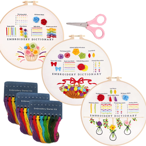 Kit de manualidades de bordado Diy, práctica de inicio de puntadas, <span class=keywords><strong>patrones</strong></span> de <span class=keywords><strong>punto</strong></span> de <span class=keywords><strong>cruz</strong></span>, hilos y aros, Kits de inicio de bordado con patrón - Product Image 1