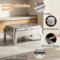 9L Buffet-Speisenwärmer mit Alkoholbefeuerung, Elektrischer Speisenwärmer für Hotel-Frühstück, Hydraulischer 6L Heizer für Küche, Restaurant, Bankett, Party
