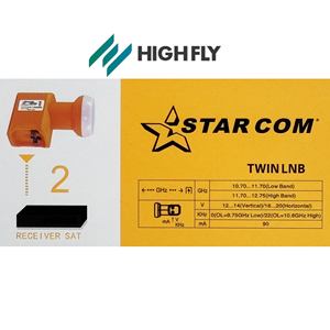 LNB Doble de Banda KU de Alta Ganancia para TV Satelital Highfly OEM <span class=keywords><strong>STARCOM</strong></span> Ref.747502, Alta Definición, 90mA - Product Image 2