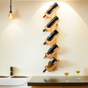 Rustique <span class=keywords><strong>mural</strong></span> flottant en <span class=keywords><strong>bois</strong></span> massif casier à vin affichage étagère de rangement distributeur de vin en <span class=keywords><strong>bois</strong></span> pour la maison Bar <span class=keywords><strong>cuisine</strong></span> décor - Product Image 2