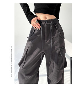 <span class=keywords><strong>กางเกง</strong></span>คาร์โก้สำหรับผู้หญิง<span class=keywords><strong>กางเกง</strong></span>เอวสูงแบบลำลองมีกระเป๋า4ช่อง - Product Image 5