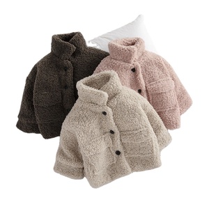 2022 mode bébé fille veste d'hiver épaisse laine d'agneau à manches longues solide bébé en bas âge bébé <span class=keywords><strong>mouton</strong></span> vêtements chauds d'extérieur coton enfants manteaux - Product Image 1