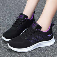 Chaussures de marche respirantes personnalisées pour femmes en gros, tendance de la mode, été, printemps, chaussures de course décontractées, tricot, semelle en caoutchouc