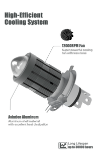 M6F Series H4 Moto Front LED Headlight 3000LM 15W 6000K Aluminum H6 BA20D P45T <b>Fan</b> Cooling Wholesale Direct Sales H4 H6 BA20D P4 - Product Image 3