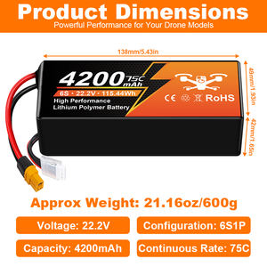 Batteria Lipo ad alta capacità di lunga durata <span class=keywords><strong>3</strong></span> s1p 4200mAh FPV batteria - Product Image 6