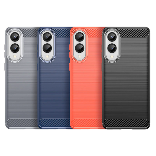 Stylish Business Style Mobile Phone Accessories for Samsung Galaxy S25 Edge Soft Silicone Carbon Fiber Case