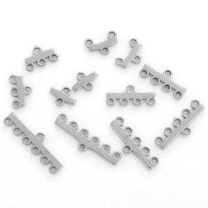 Connecteur de bijoux en acier inoxydable, rectangulaire, multi-trous, pour la fabrication de colliers, plaqué or, H1340 - Product Image 5