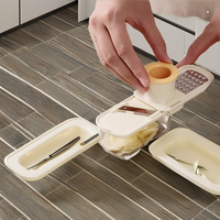 Accessoires de cuisine 3 en 1, petit râpeur et trancheur manuel pour la cuisine à domicile, qualité alimentaire, épaissi, mini râpe à ail et gingembre