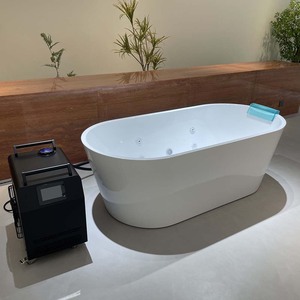 Gurgle Promotion <span class=keywords><strong>Baignoire</strong></span> Autoportante en Acrylique Design Moderne Blanche <span class=keywords><strong>Baignoire</strong></span> Îlot Balnéo - Product Image 5