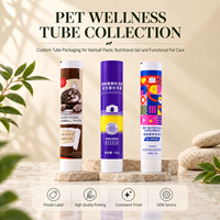 Tubes d'emballage en aluminium et plastique pour compléments alimentaires pour animaux de compagnie, contenants personnalisés à capuchon à vis imprimés UV pour les soins contre les boules de poils