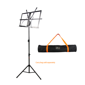 Atril de música plegable ajustable negro con soporte estable de goma y metal de 75-153cm de altura - Product Image 6