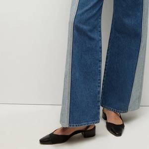 Pantalones Anchos de Diseño Personalizado para Mujer, 100% Mezclilla Japonesa de Dos Tonos, Cintura con Doble Botonadura, Pantalones Holgados - Product Image 6