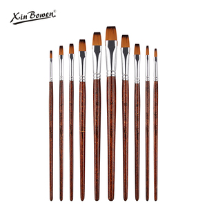Xin Bowen testa piatta 10 pz materiali artistici <span class=keywords><strong>pennelli</strong></span> Kit <span class=keywords><strong>per</strong></span> artista acquerello acrilico pittura a olio e disegno - Product Image 2