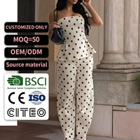 Ensemble 2 pièces beige uni pour femme, nouveau haut bustier à volants, tenue décontractée écologique, service OEM ODM personnalisé, collection Printemps 2026