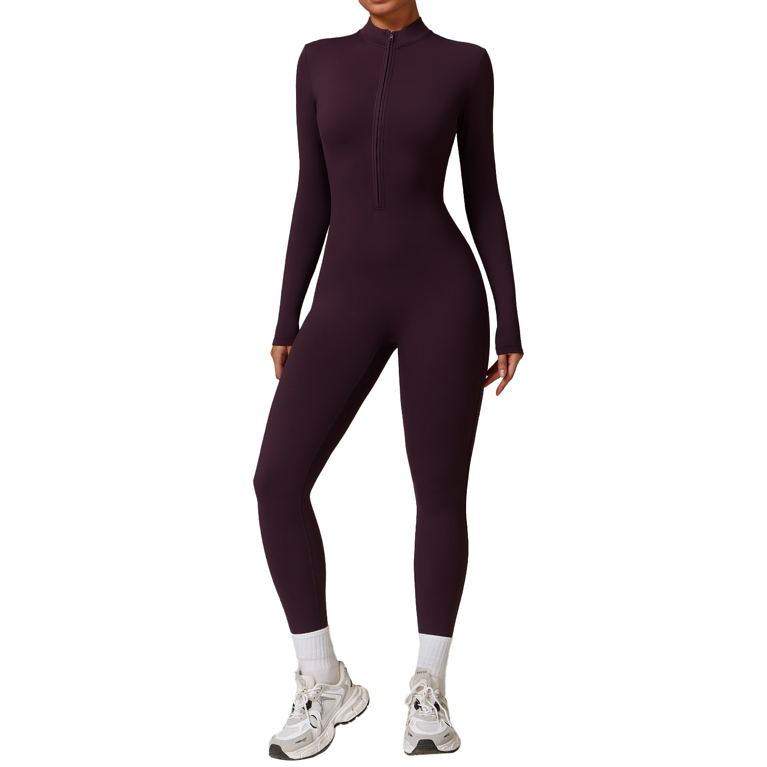 Customized Logo Reversible Seamless One-Piece Yoga Jumpsuit Tight-Fitting Fleece Outdoor Warm Running Fitness Suit Eco-Friendly