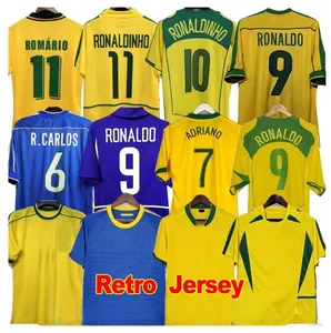 1998 Brasil soccer jerseys 2002 camisas retro Romario Ronaldo Ronaldinho 2004 camisa de futebol