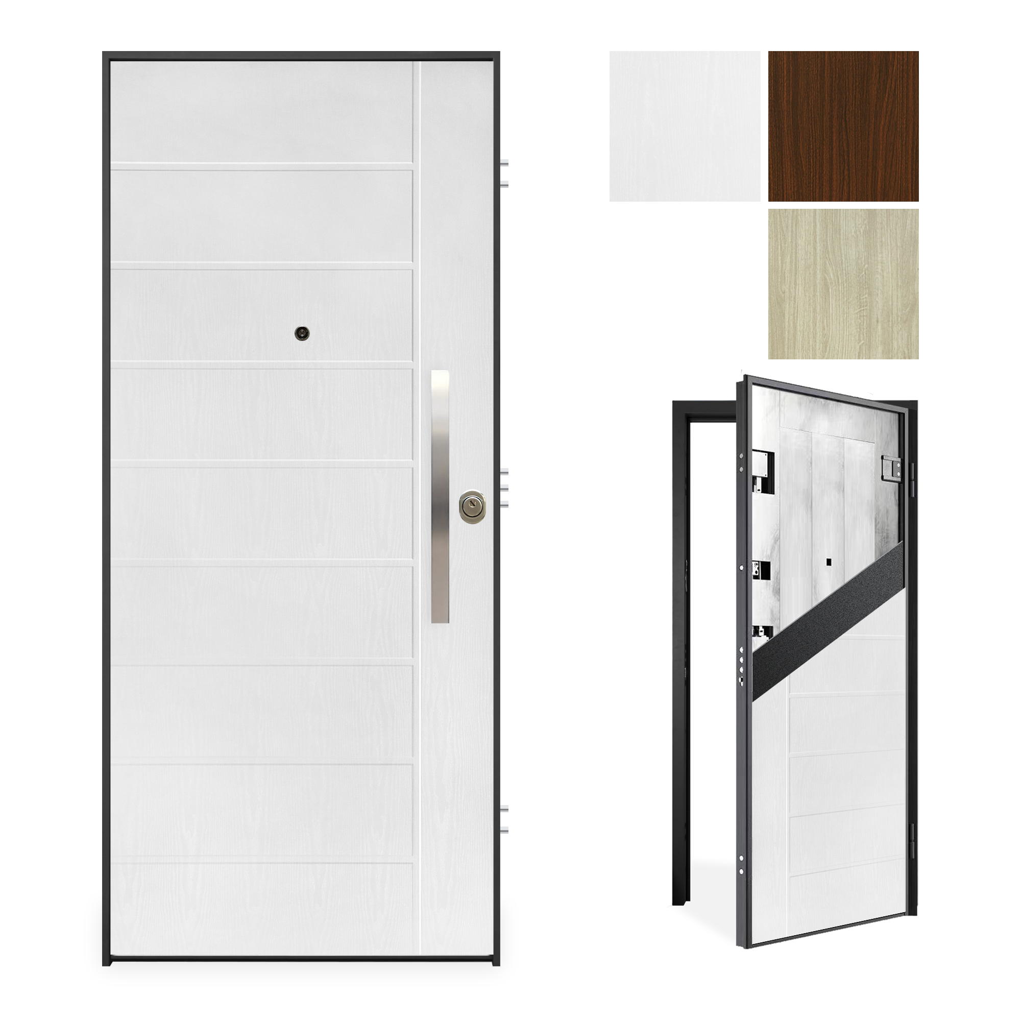 Int: Blanc, ext: Blanc/noix/mélèze/d'autres sur demande