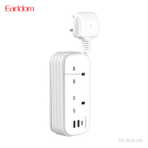 ปลั๊กพ่วงอังกฤษ Earldom 3250w พร้อมเต้ารับ 2 ช่อง +1PD+2USB สายยาว 145 ซม. สำหรับใช้ในครัวเรือน รุ่น ES-SC34 - Product Image 1