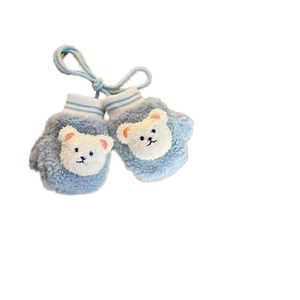 Sarung Tangan Anak Usia 3 Tahun, Set Tas Tangan Berbahan Beludru Motif Beruang untuk Bayi Laki-laki dan Perempuan, Lucu, Bahan Polar Fleece, Imut - Product Image 1